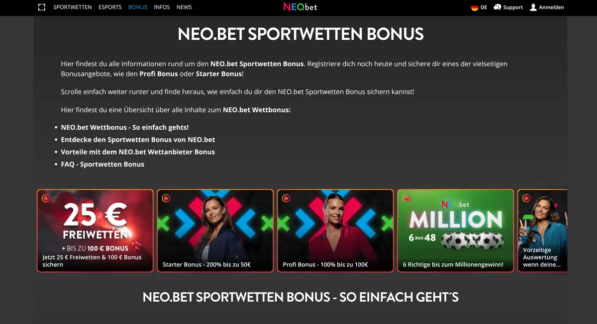 Bonuse und Promotionen